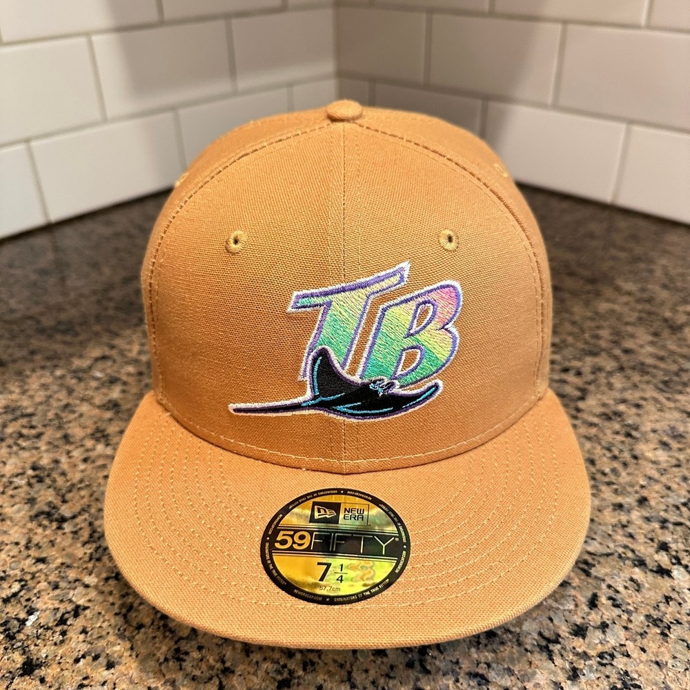 Tampa Bay Devil Rays New Era 59FIFTY Hat 7 1/4 Tan 1998 Inaugural Season New